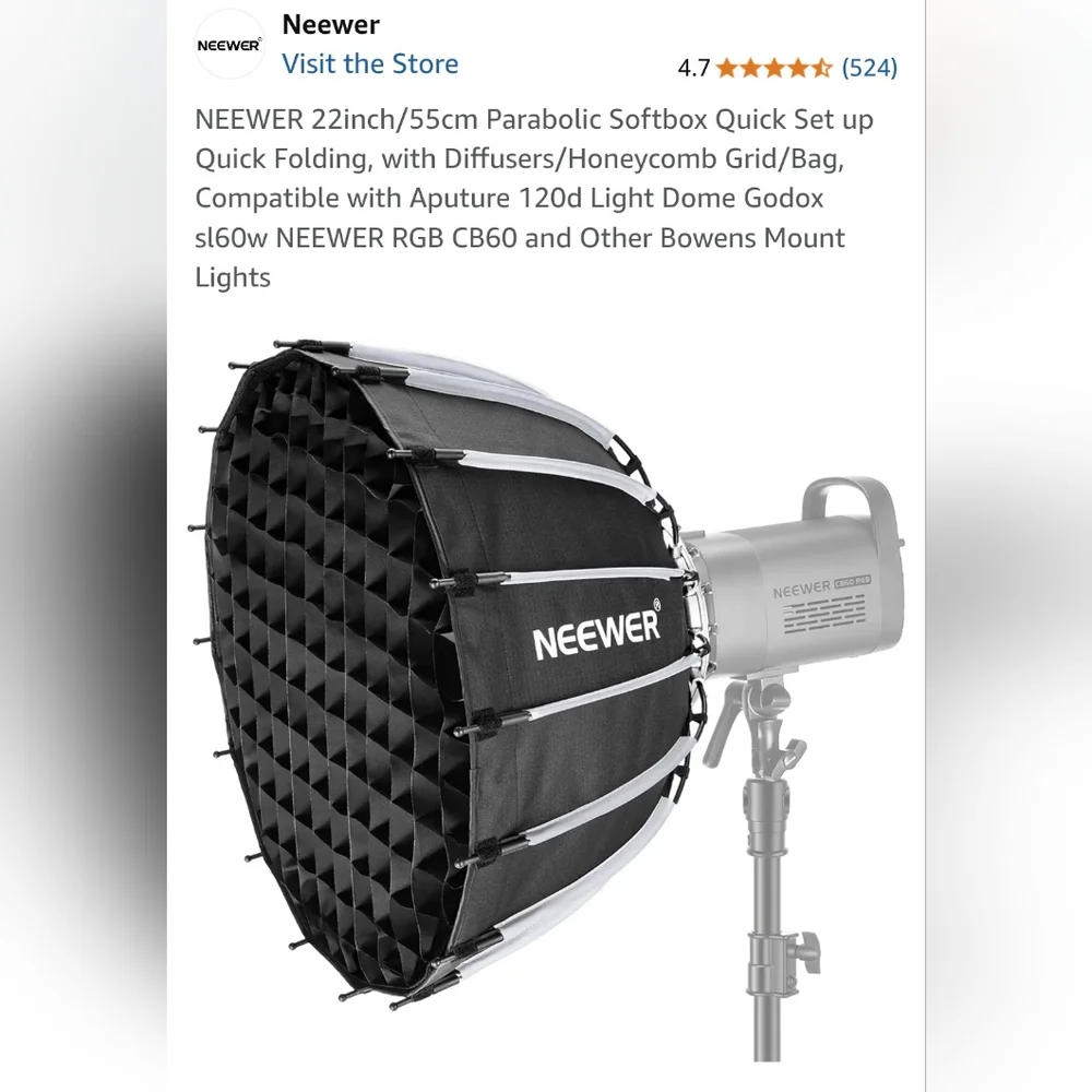 Neewer Black and Gray Softbox Lighting Kit